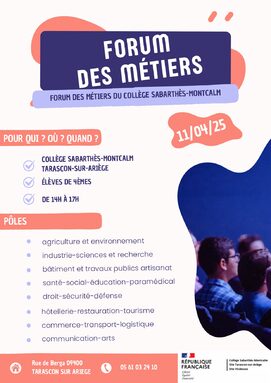 Forum des métiers
Un temps d'échange avec des professionnels !